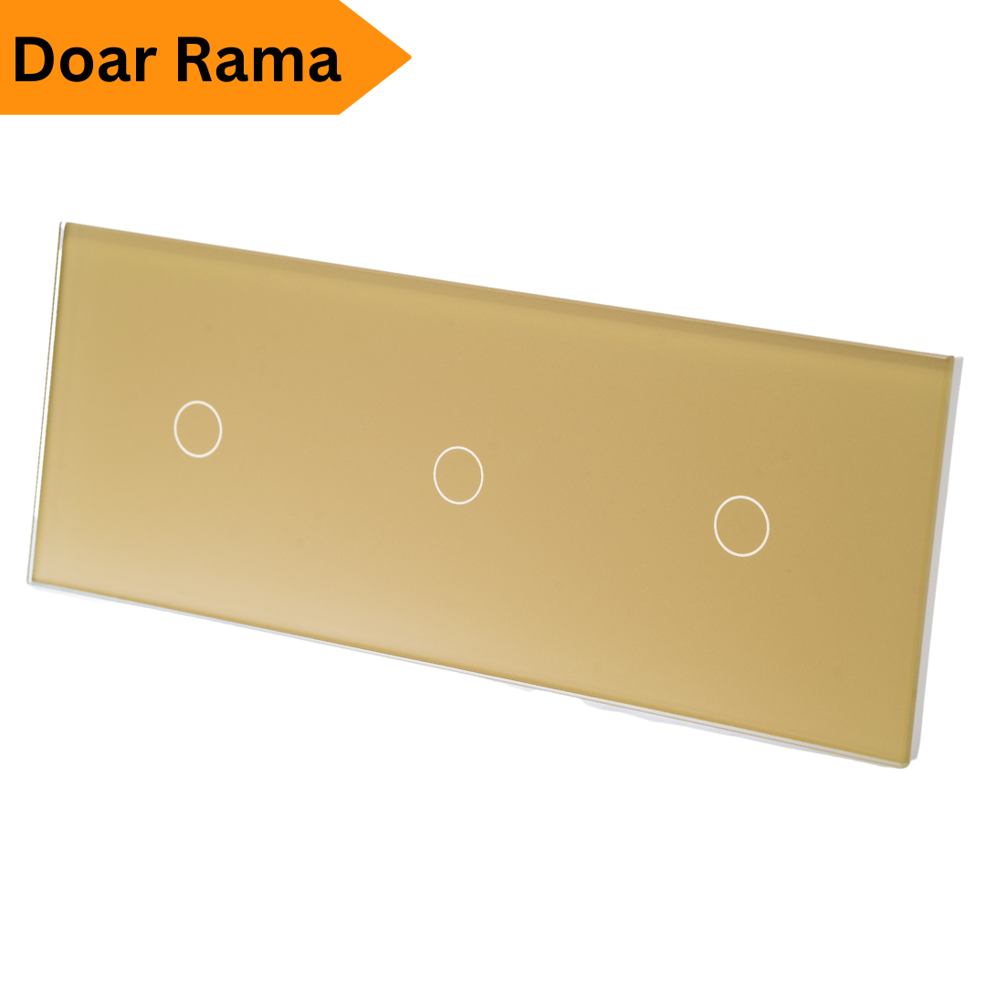Rama intrerupator Sticla, Modular 1+1+1 buton, Tuya©