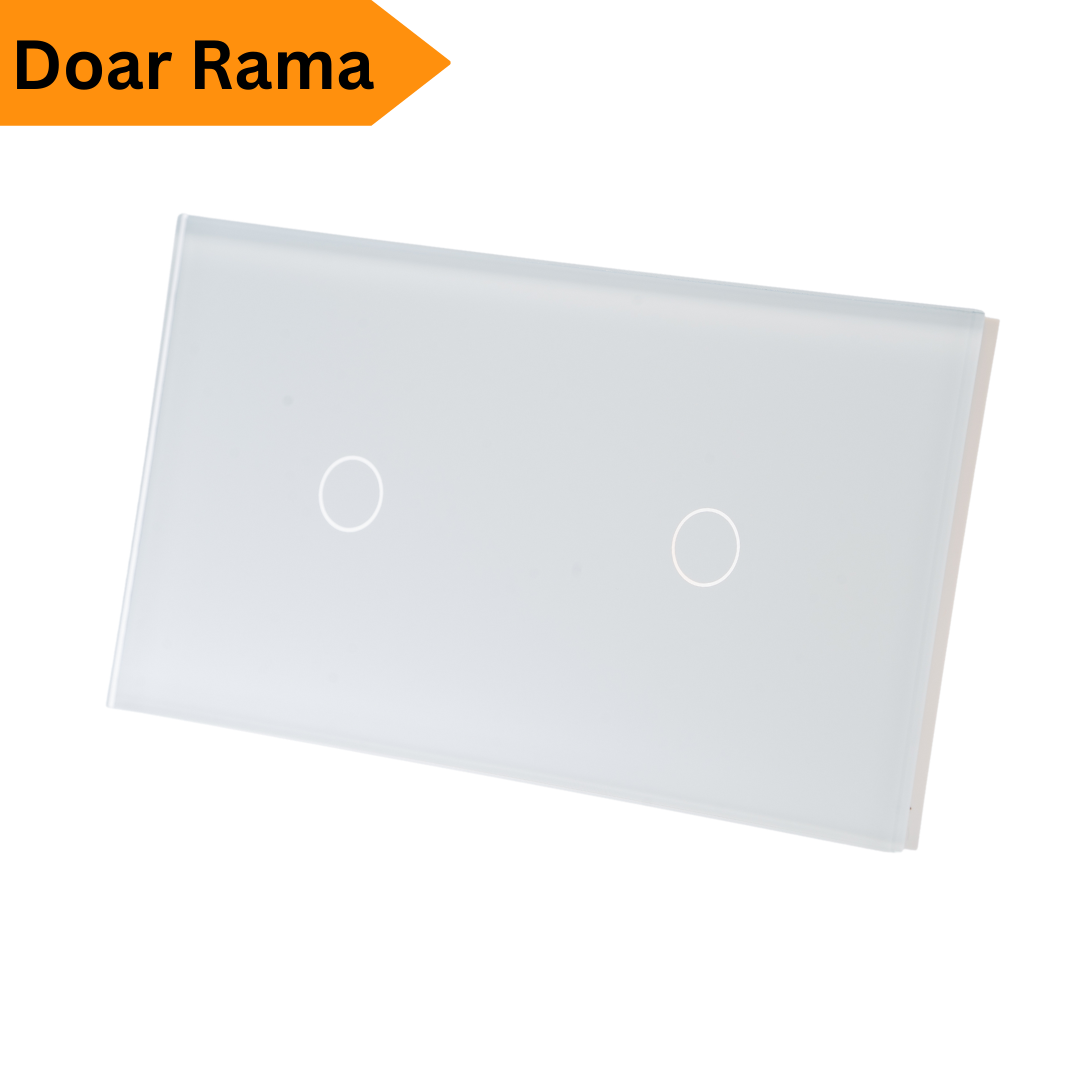 Rama intrerupator Sticla, Modular 1+1 buton, Tuya©
