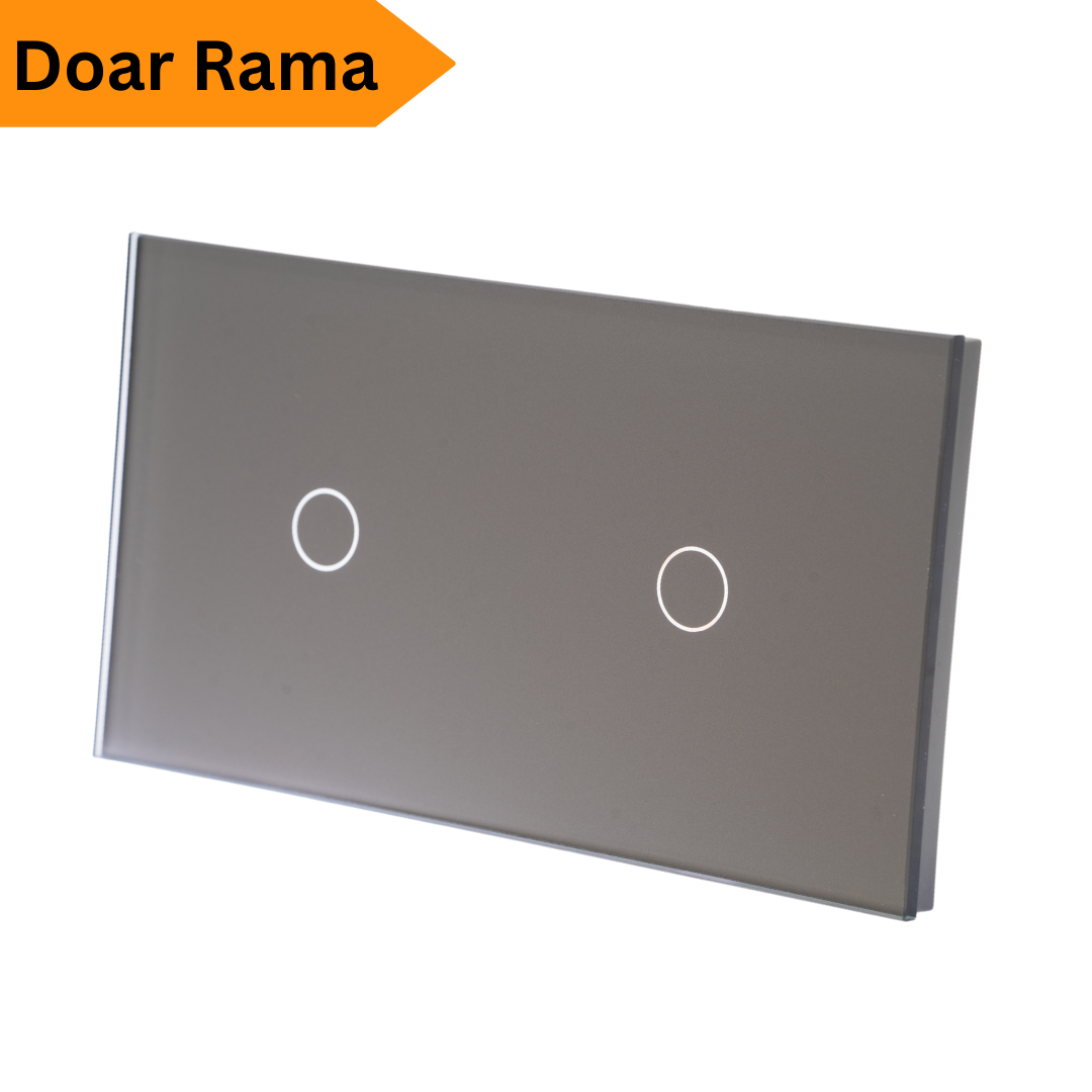 Rama intrerupator Sticla, Modular 1+1 buton, Tuya©
