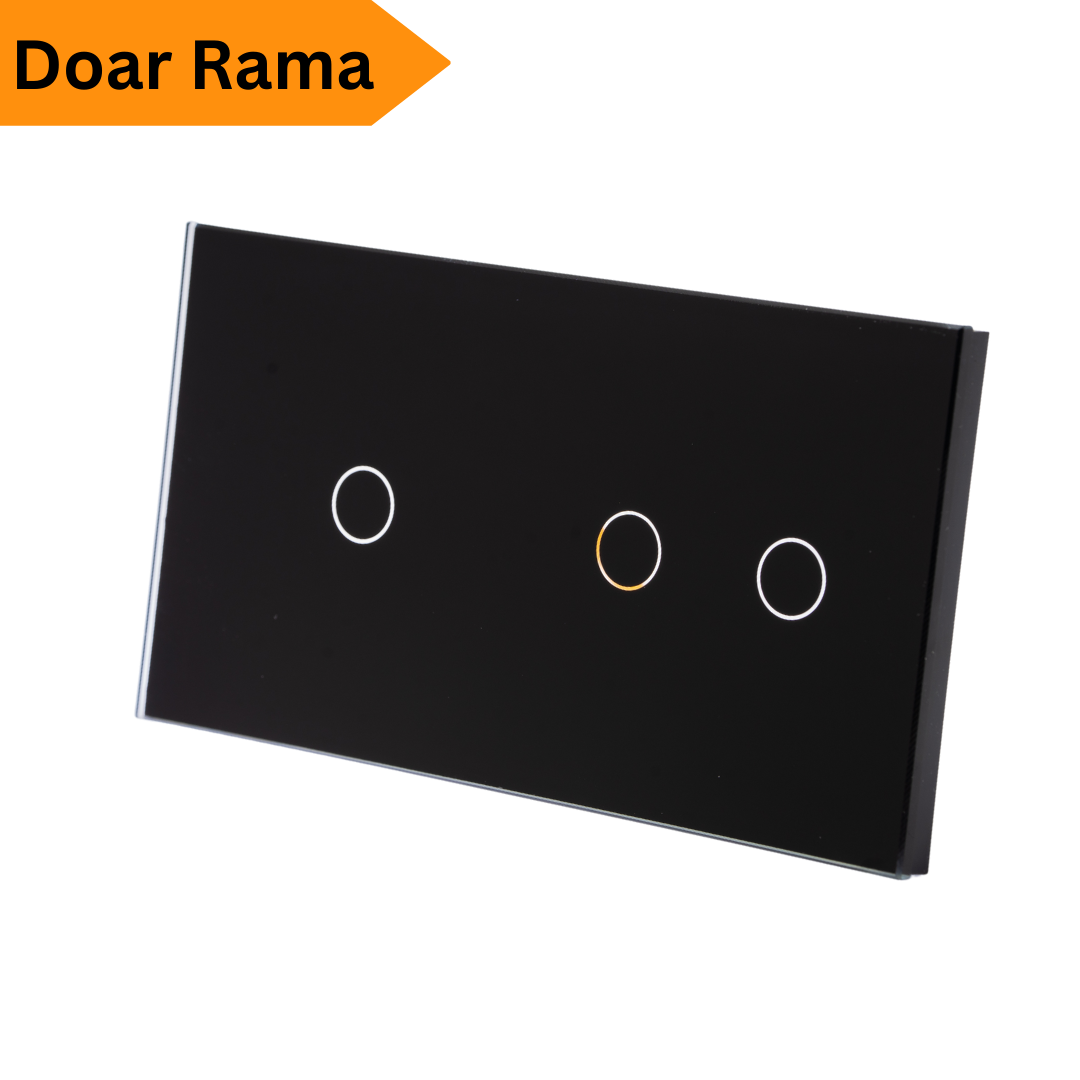 Rama intrerupator Sticla, Modular, 1+2 buton, Tuya©